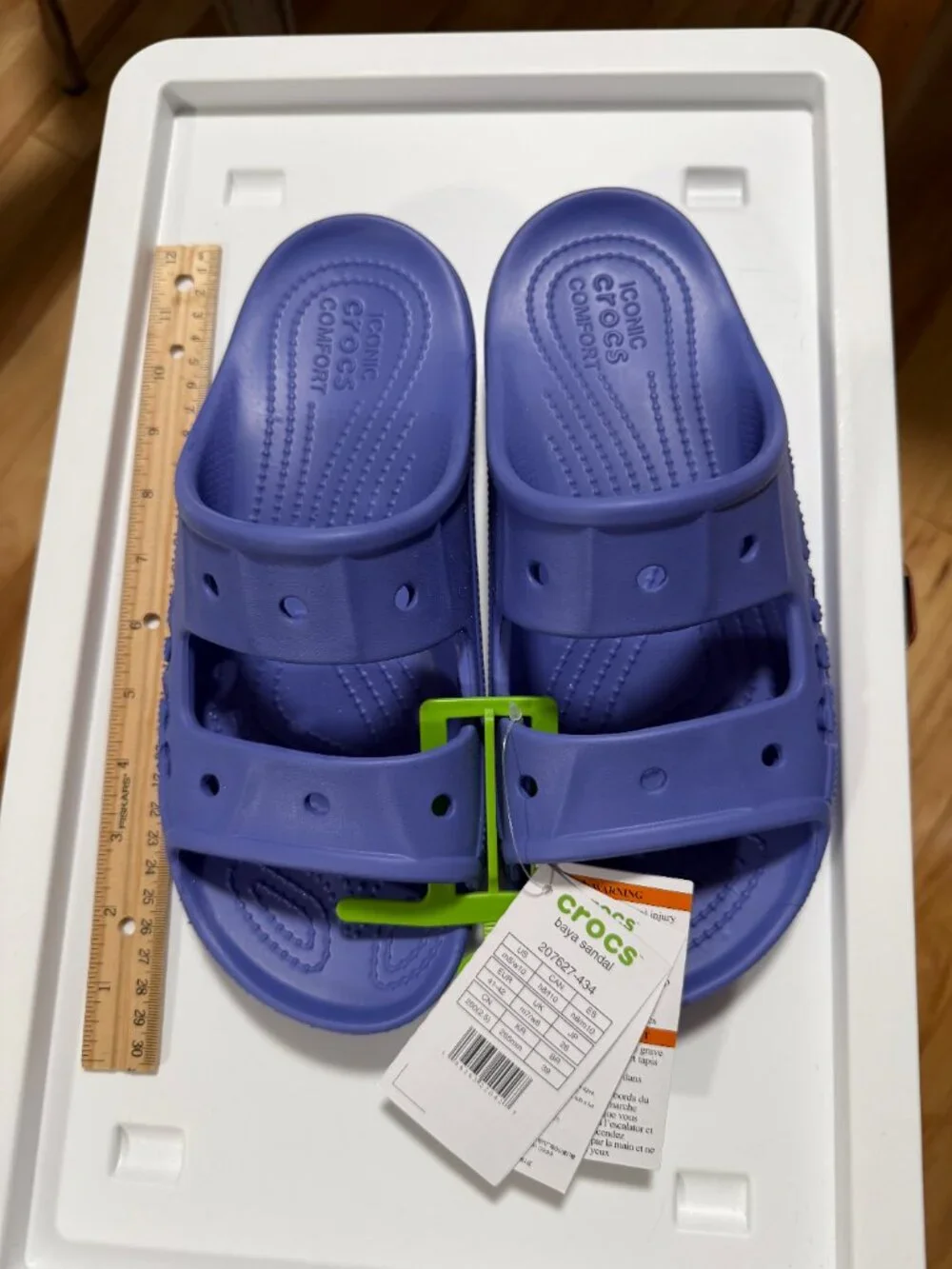 New With Tags Crocs Baya Sandals Shoes Periwinkle Blue Purple Womens 10 Mens 8